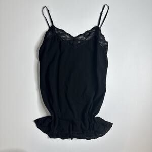 Y2K Black Lace Cami Top 1X Plus Size Coquette Goth Grunge Fairycore